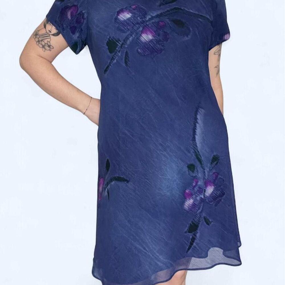American-vintage Women's Blue and Purple Dress